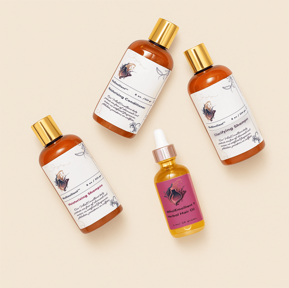 WholEmollient Hair Care Bundle with Rosemary Herbal Hair Oil