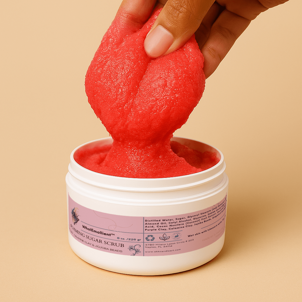 Foaming Sugar Scrub with Pink Clay 