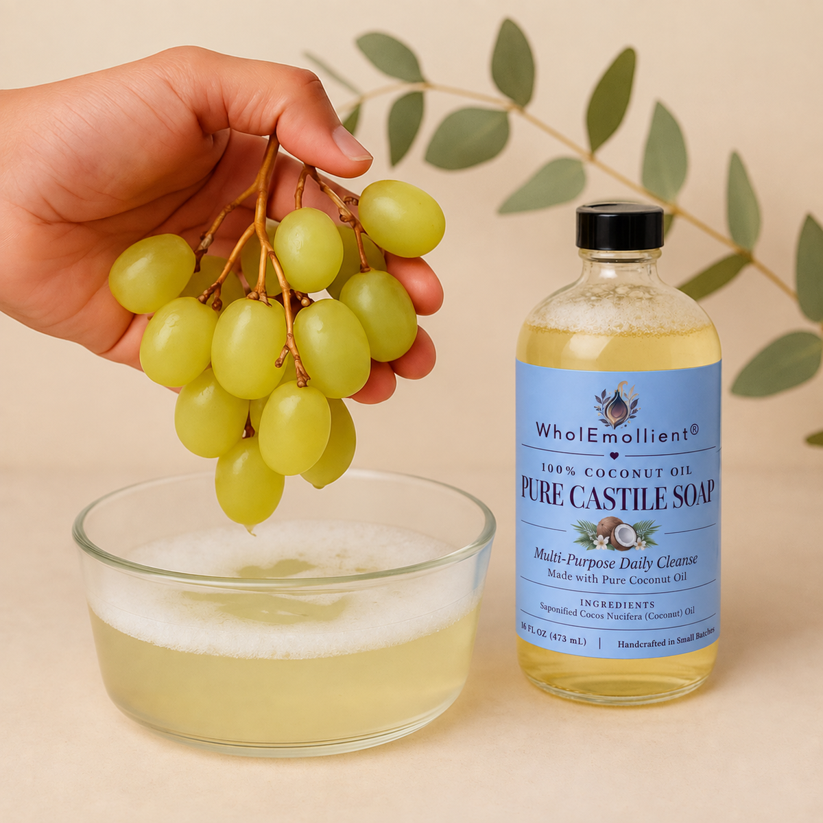 Pure Coconut Oil Castile Soap – All-Natural, Non-Toxic Cleaning Solution 